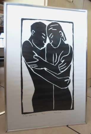 WOW!!!! STUNNING SUSAN MITCHINSON "A NEW BEGINNING" 7/20 WOODCUT 530 X 310mm VALUE R1500 WOW!!