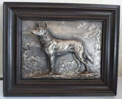 WOW!!!! 19TH CENTURY GERMAN HB SILVER PLATED PEWTER PLAQUE CIRCA 1890's 265 X 170mm WOW!