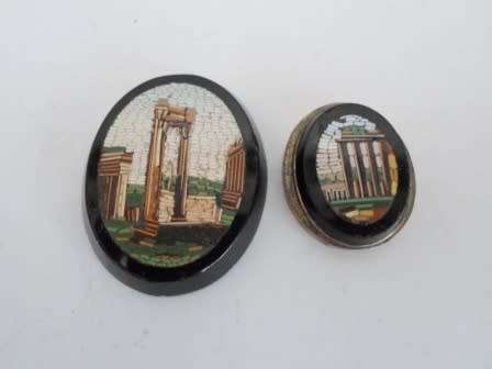 RARE!!I 2 X STUNNING VICTORIAN MICRO MOSAICS CIRCA 1850's WOW!!