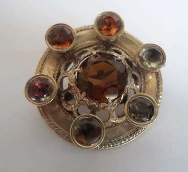 SPECTACULAR!! VICTORIAN SCOTTISH STERLING SILVER & CAIRNGORM BROOCH CIRCA 1880's  14,0g WOW!! WOW!!