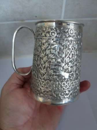 RARE!! INDIAN COLONIAL STERLING SILVER MUG CIRCA 1880's  203,7g  VALUE R4500 WOW!!
