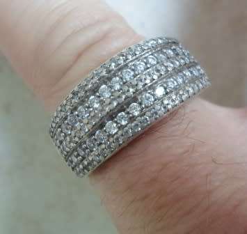 STUNNING!! LARGE STERLING SILVER & MULTI CZ RING   4,6g WOW!!