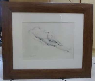 STUNNING!!!!  VIVIAN VAN DER MERWE "NUDE" PENCIL SKETCH   380 X 280mm WOW!!
