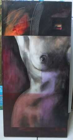 BEAUTIFUL!!! SALOME BRIERS "NUDE" OIL ON CANVAS 1000 X 490mm VALUE R5500!!