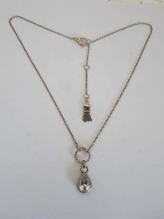 RARE!! VINTAGE MONET STERLING SILVER & CZ NECKLACE  5,4g  AMAZING FIND!! WOW!!