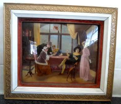 EXQUISITE!! VICTORIAN FULL COLOUR DOMED GLASS CHRYSTOLEUM CIRCA 1890's  250 X 200mm  WOW!!