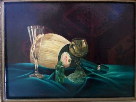 STUNNING!! VERNON SPENCELAGH "EMPTIES" OIL ON BOARD "HARCROFT MANSION" 400mmX300mm  VALUE R4500 WOW!