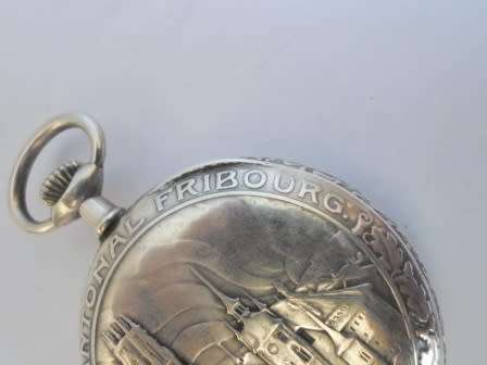 EXQUISITE!!! LARGE 1905 SWISS GERMAN 800 SILVER CASED CITY SCENE POCKET WATCH 90,1g VALUE R3500 WOW!