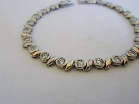 EXCEPTIONAL!! STERLING SILVER & CZ TENNIS BRACELET 10,3g WOW!!!!