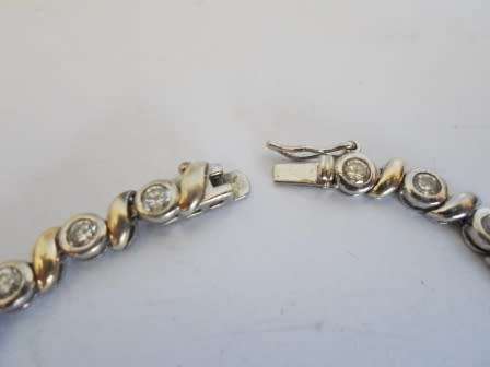 EXCEPTIONAL!! STERLING SILVER & CZ TENNIS BRACELET 10,3g WOW!!!!