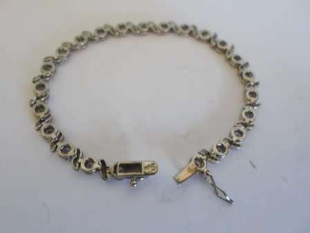 EXCEPTIONAL!! STERLING SILVER & CZ TENNIS BRACELET 10,3g WOW!!!!