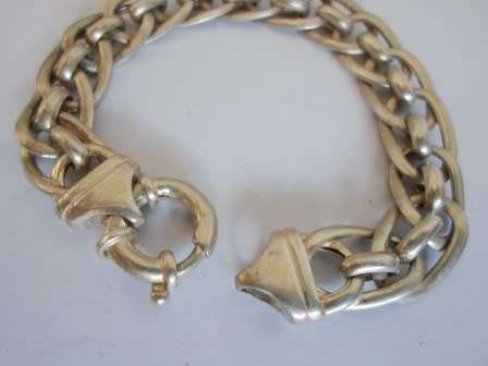 WOW!! CHUNKY STERLING SILVER BRACELET WITH SIGNORETTI CLASP  23,7g  STUNNING!!