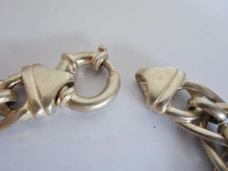 WOW!! CHUNKY STERLING SILVER BRACELET WITH SIGNORETTI CLASP  23,7g  STUNNING!!
