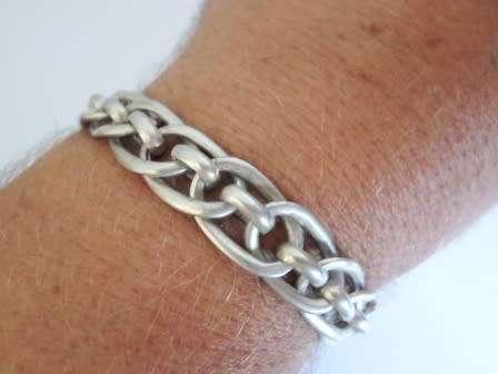 WOW!! CHUNKY STERLING SILVER BRACELET WITH SIGNORETTI CLASP  23,7g  STUNNING!!