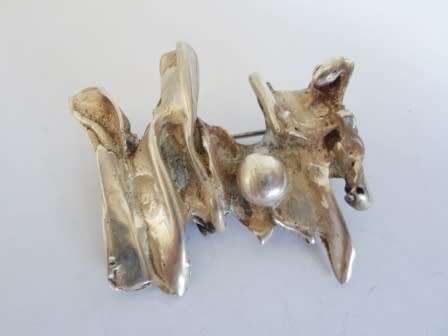 WOW!! VINTAGE MODERNIST STERLING SILVER BROOCH  CIRCA 1970's   14,3g    WOW!!