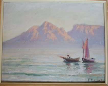 AMAZING!! ANTIQUE EDWIN EDWARDS CAPE FISHERMAN OIL ON CANVAS BOARD 290 X 230mm VALUE R3500