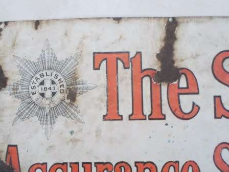 WOW! RARE 1920's THE STAR ASSURANCE SOCIETY PORCELAIN ENAMEL SIGN VALUE R3950 WOW!! WOW!!