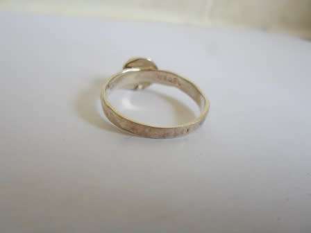 GORGEOUS!! VINTAGE ISRAEL STERLING SILVER CABOCHON GARNET RING  3,2g  SIZE T1/2  WOW!!