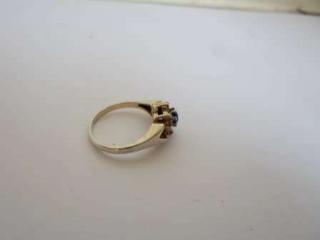 STUNNING!! VINTAGE STERLING SILVER SAPPHIRE & CZ CLUSTER RING  2,3g WOW!! WOW!!
