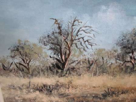 STUNNING!! T, WOOD MUNDELL BUSHVELD SCENE OIL ON BOARD 350 X 250mm WOW!!