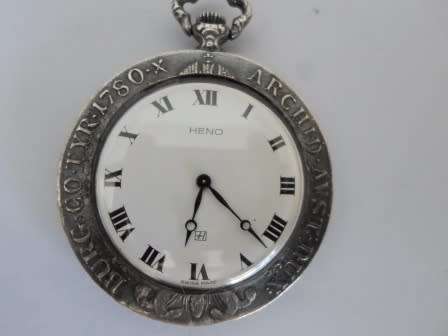 RARE!! VINTAGE SWISS HENO MARIA THERESA THALER SILVER COIN POCKET WATCH 100% WORKING VALUE R2500
