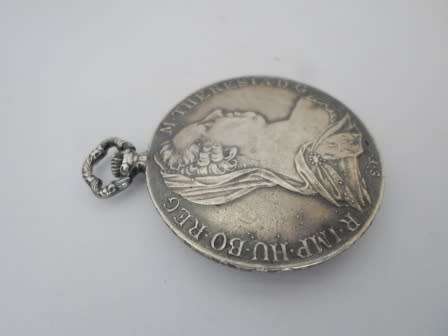 RARE!! VINTAGE SWISS HENO MARIA THERESA THALER SILVER COIN POCKET WATCH 100% WORKING VALUE R2500