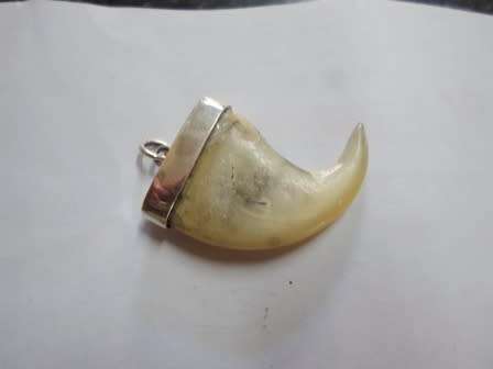 WOW!! LARGE VINTAGE STERLING SILVER & LION CLAW PENDANT 4,6g WOW!!