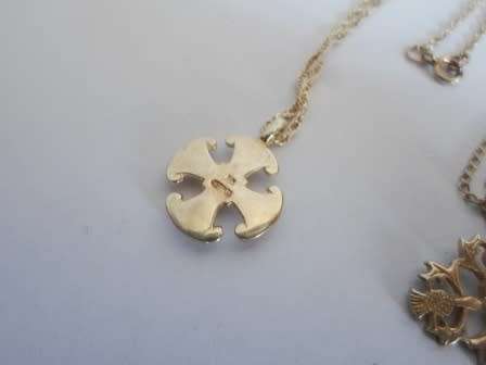 WOW!! 2 X VINTAGE STERLING SILVER CELTIC PENDANTS WITH CHAINS 6,6g  WOW!!