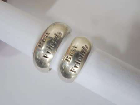 WOW!! PAIR OF STERLING SILVER BEST FRIEND RINGS 11.2g  WOW!!