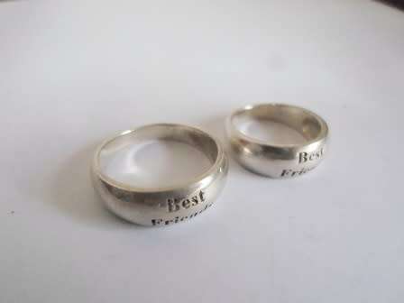 WOW!! PAIR OF STERLING SILVER BEST FRIEND RINGS 11.2g  WOW!!