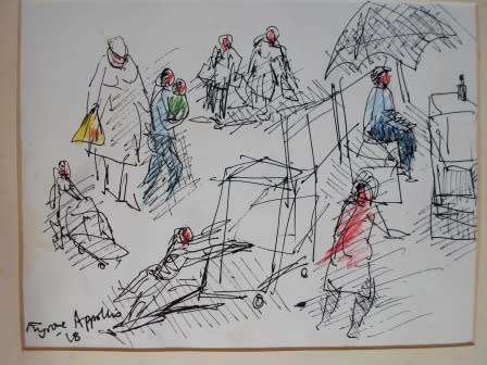 WOW!! TYRONE APPOLLIS MIXED MEDIA INK SKETCH '18   270 X 210mm VALUE R1500 WOW!!!!
