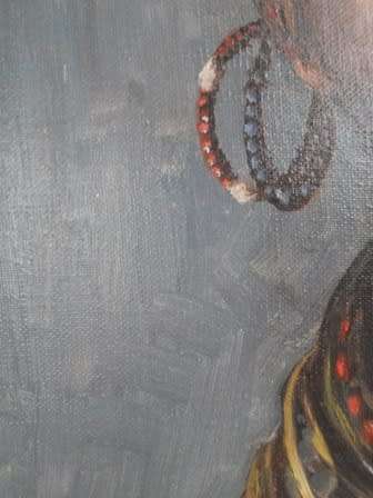 WOW!! NEVILLE LEWIS MASAI WOMAN OIL ON CANVAS 780 X 330mm HAS RESTORATION!!