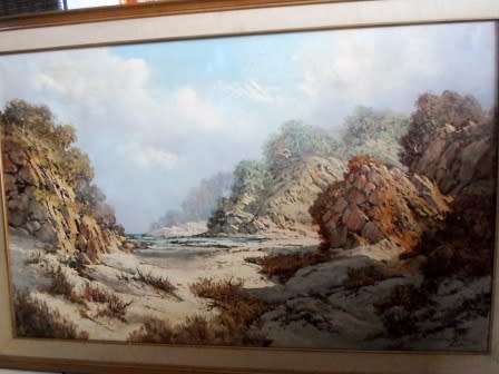 AMAZING!! HUGE JOHANN BONTHUYS BEACH SCENE OIL ON CANVAS  1200 X 770mm VALUE R9500