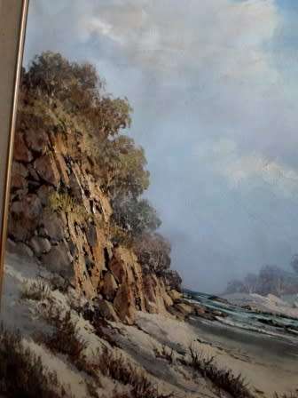 AMAZING!! HUGE JOHANN BONTHUYS BEACH SCENE OIL ON CANVAS  1200 X 770mm VALUE R9500