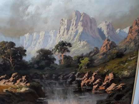 SPECTACULAR!! GINO FASCIOTTI LANSCAPE WITH RIVER OIL ON CANVAS  610 X 480mm VALUE R8500