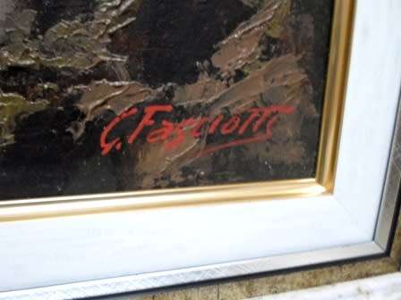 SPECTACULAR!! GINO FASCIOTTI LANSCAPE WITH RIVER OIL ON CANVAS  610 X 480mm VALUE R8500