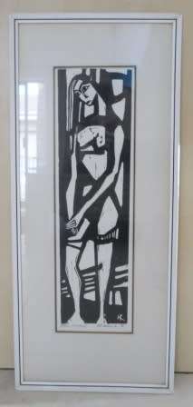 VERY RARE!! KARL HEINZ KNOEDLER LINOCUT "FAR MIMI"  410 X 110mm VALUE R2000