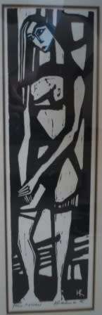 VERY RARE!! KARL HEINZ KNOEDLER LINOCUT "FAR MIMI"  410 X 110mm VALUE R2000
