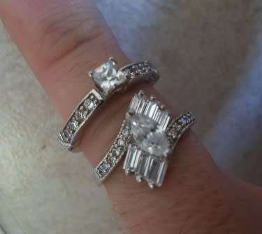 WOW! 2 X STERLING SILVER & CZ RINGS   6,7g    SIZE R & O  WOW!!
