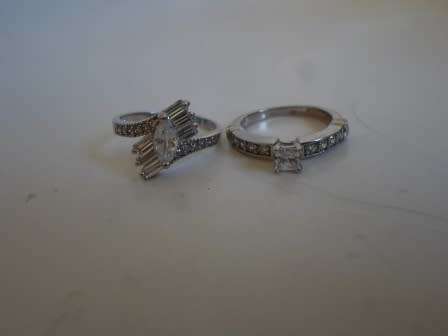 WOW! 2 X STERLING SILVER & CZ RINGS   6,7g    SIZE R & O  WOW!!