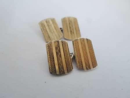 WOW!! ART DECO 9ct GOLD ON STERLING SILVER CUFFLINKS CIRCA 1920's  5,8g  WOW!!