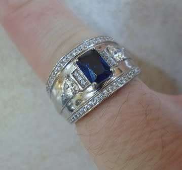 WOW!! MAGNIFICENT STERLING SILVER & CZ RING  6,1g  SIZE P WOW!!
