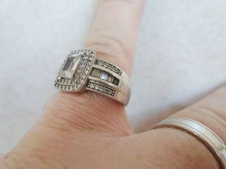 WOW!! SPECTACULAR CHETE STERLING SILVER & CZ RING  6,8g  SIZE S WOW!!