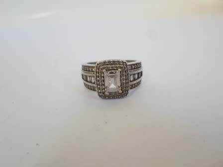 WOW!! SPECTACULAR CHETE STERLING SILVER & CZ RING  6,8g  SIZE S WOW!!