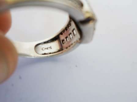 WOW!! SPECTACULAR CHETE STERLING SILVER & CZ RING  6,8g  SIZE S WOW!!
