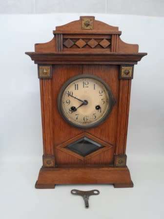 WOW!! ANTIQUE HAC OAK CASED CLOCK CIRCA 1910   100% WORKING!! VALUE R3500
