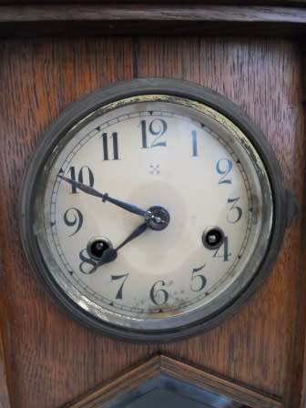 WOW!! ANTIQUE HAC OAK CASED CLOCK CIRCA 1910   100% WORKING!! VALUE R3500