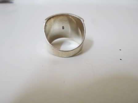 WOW!! LARGE VINTAGE STERLING SILVER RING GORGEOUS DESIGN   SIZE O   7,6g  WOW!