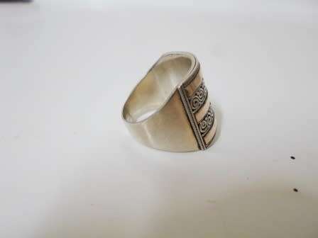 WOW!! LARGE VINTAGE STERLING SILVER RING GORGEOUS DESIGN   SIZE O   7,6g  WOW!