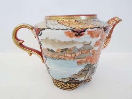 SUPER RARE!! 19TH CENTURY MINIATURE JAPANESE IMPERIAL SATSUMA TEA POT CIRCA 1890's VALUE R3950
